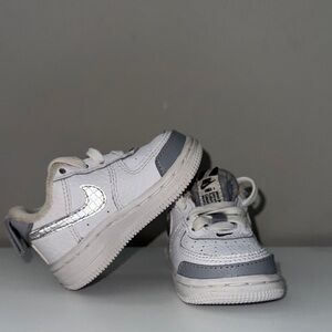 Nike Kids White and Gray Sneakers
